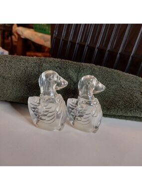 Vintage* 80s Clear Acrylic Duck Salt and Pepper Shakers